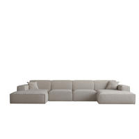 WOHNLANDSCHAFT Celes Premium Bukla - Beige, Holzwerkstoff/Textil (379/73/165cm) - Fun Möbel