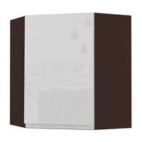 HÄNGESCHRANK Florence W10/60 Lava / RAL 9003 signalweiß HG 60 / 60 / 72cm - Türanschlag rechts - Dunkelgrau/Weiß Hochglanz, Holz/Holzwerkstoff (60/72/60cm) - Feldmann-Wohnen