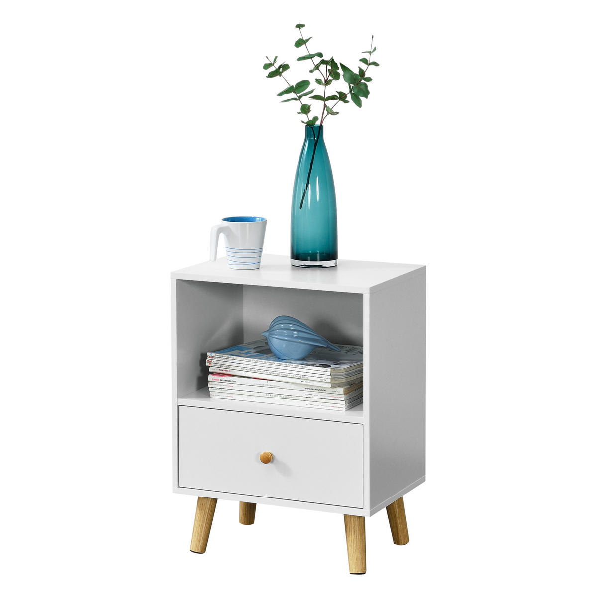 BEISTELLTISCH-SET 2 TLG. Sundsvall - Weiß, Holz/Holzwerkstoff (30/40/54cm) - [en.casa]