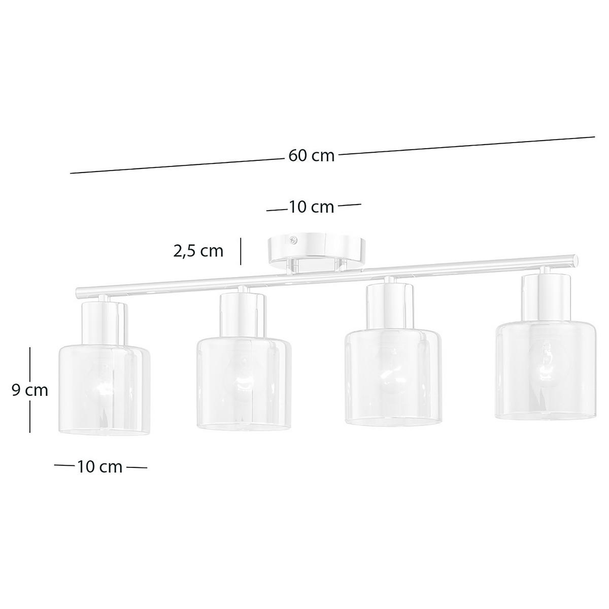 DECKENLEUCHTE - Metall / Glas, 4-flammig - Goldfarben, Glas (12/60/22cm) - home24