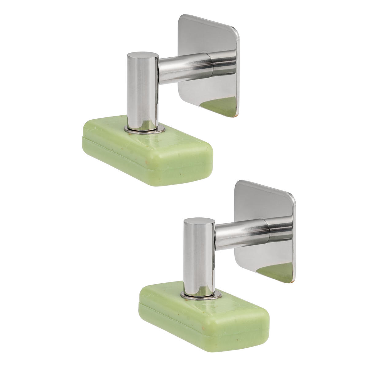 MAGNET SEIFENHALTER 2er Set, Edelstahl - Edelstahlfarben, Metall (5.7/5.7/6cm) - bremermann