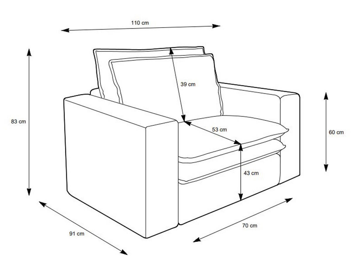 SESSEL braun Cord, Loungesessel 110 cm - Beige/Braun, Holz/Kunststoff (110/83/91cm) - Furn.Design