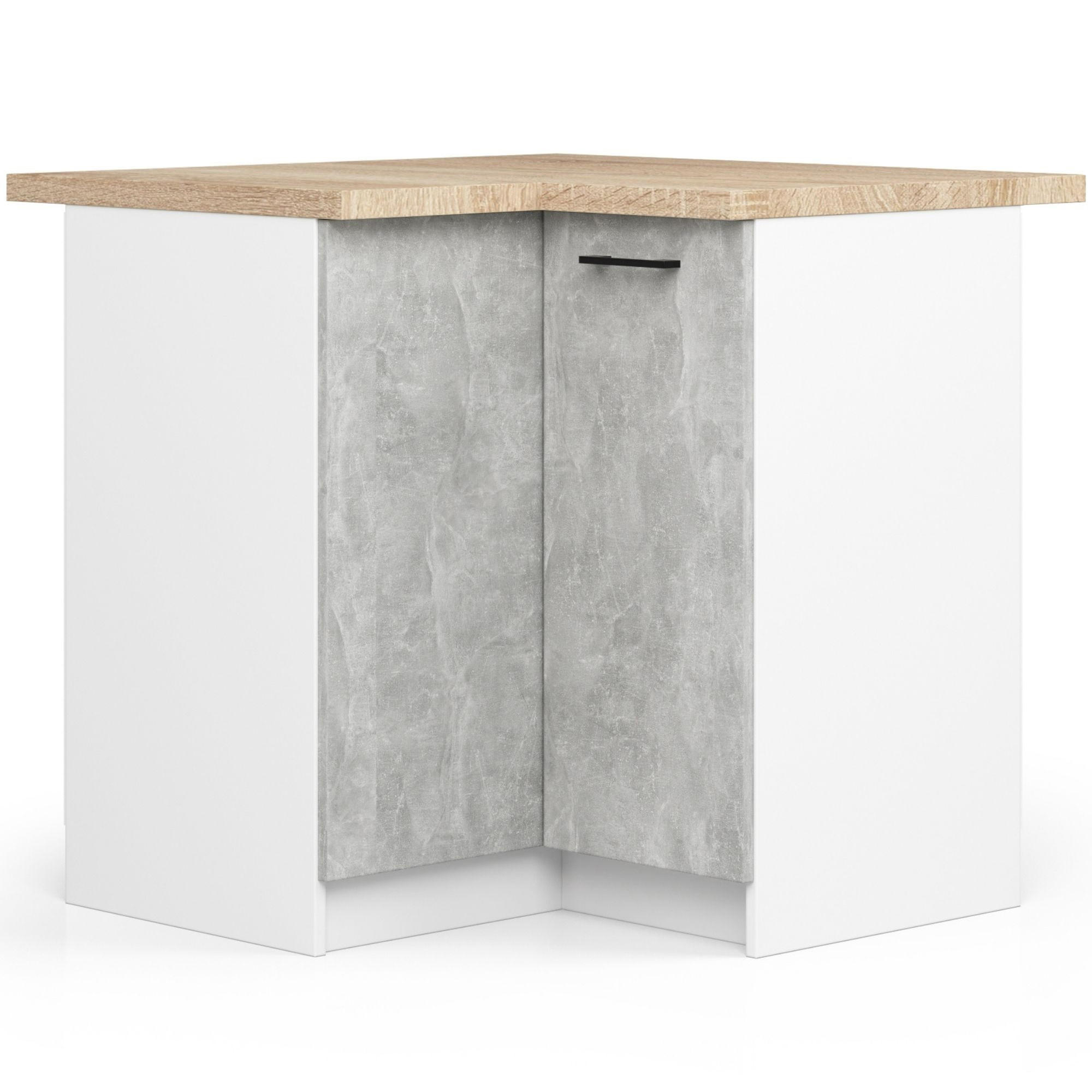 Akord Küchenschrank Weiß, Grau 90x85x46 cm