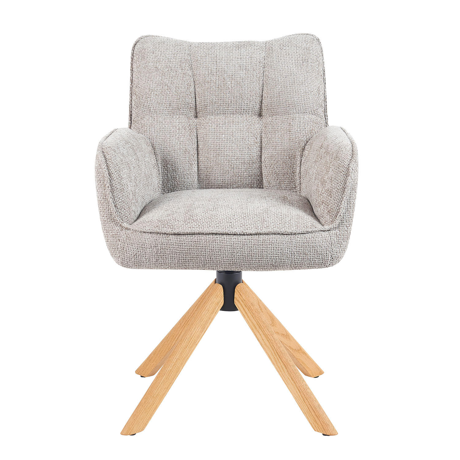 DREHSTUHL Mika-Ida - Honigeiche/Hellgrau, Eichenholz/Holz (59/84/66cm) - DUBI Möbel