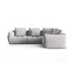 ECKSOFA modular rechts Bloom aus strukturiertem Stoff silber 3 Sitzplätze - Silberfarben, Textil (216/316cm) - Micadoni