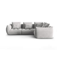 ECKSOFA modular rechts Bloom aus strukturiertem Stoff silber 3 Sitzplätze - Silberfarben, Textil (216/316cm) - Micadoni