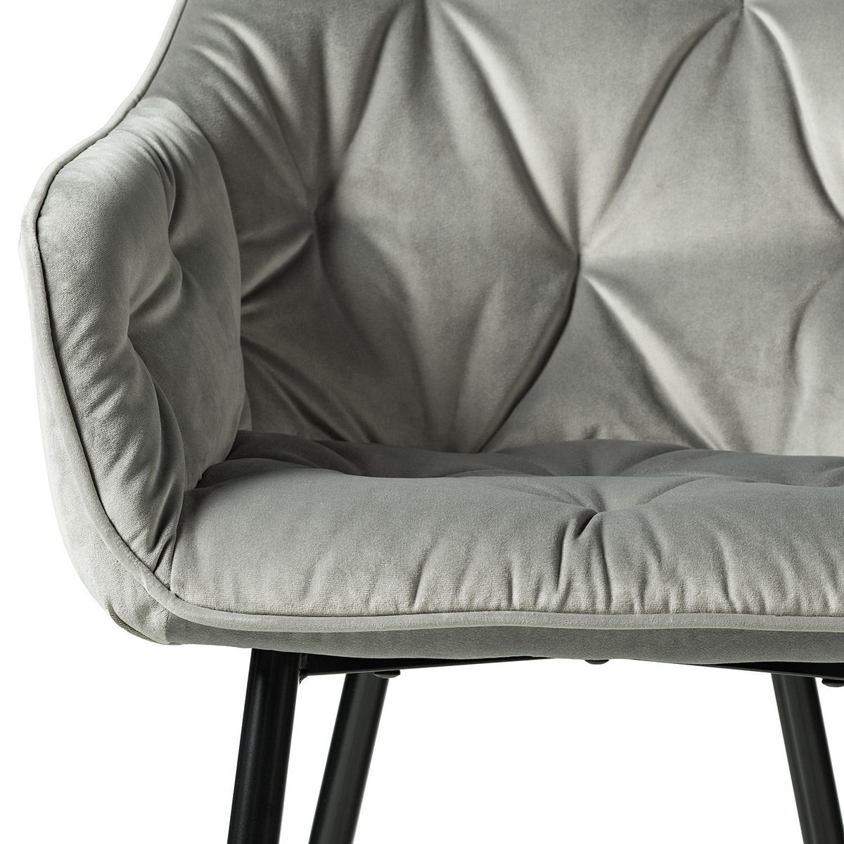 ARMLEHNENSTUHL - Schwarz/Grau, Textil/Metall (60/84/56cm) - home24