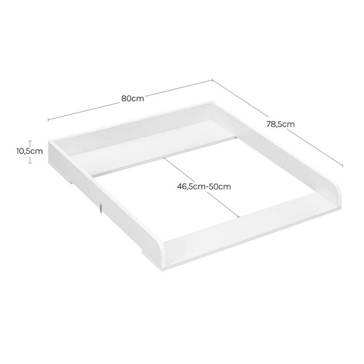 WICKELAUFSATZ 80x10.5x78.5 cm, 46.5-50 cm tief, Weiß - Weiß, Holzwerkstoff (80/10.5/78.5cm) - Woltu