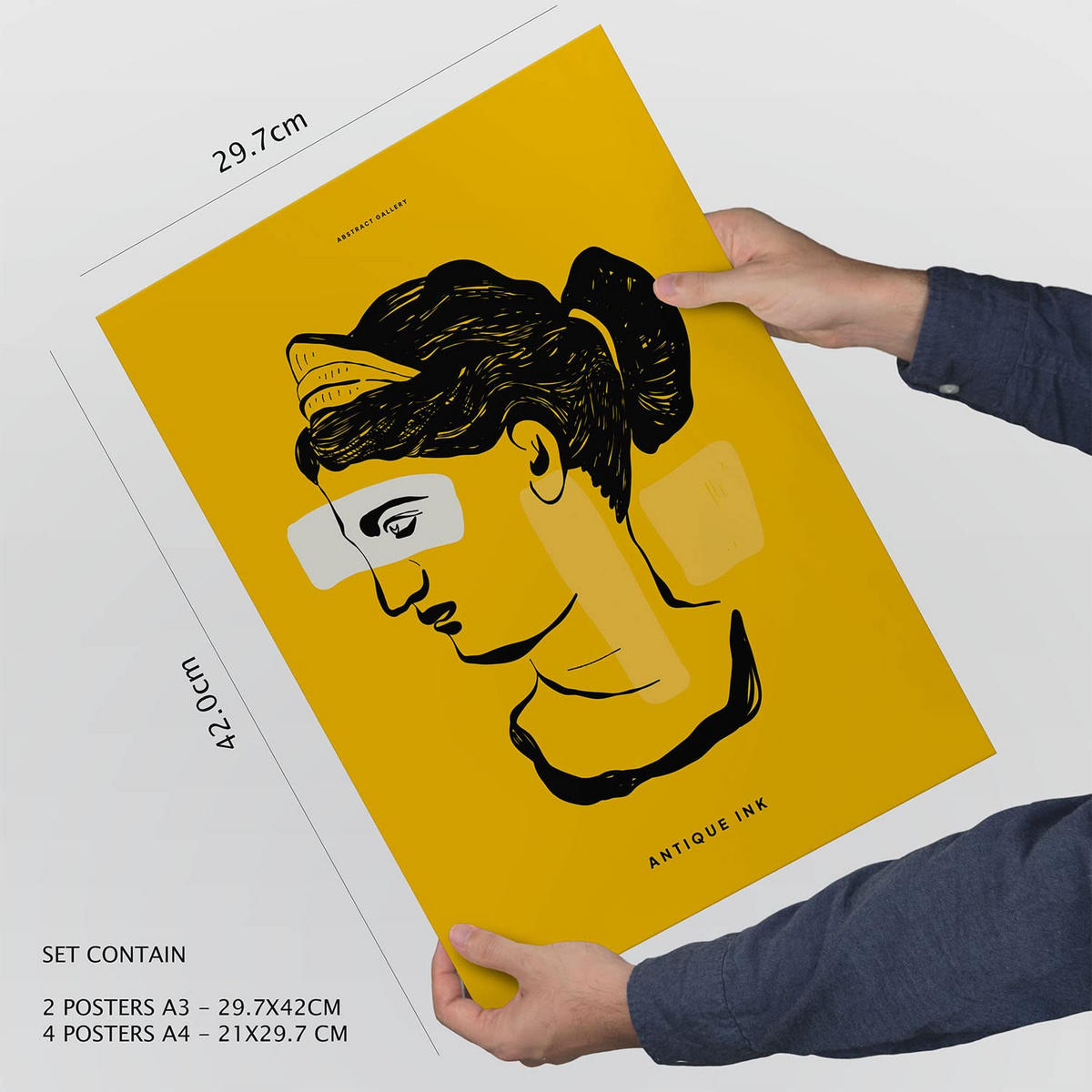 POSTER Set Mit 6 Schwarze Tinte Sexualität Größe A3 & A4 Schwarzer Rahmen - Schwarz, Papier (29.7/1cm) - Nacnic