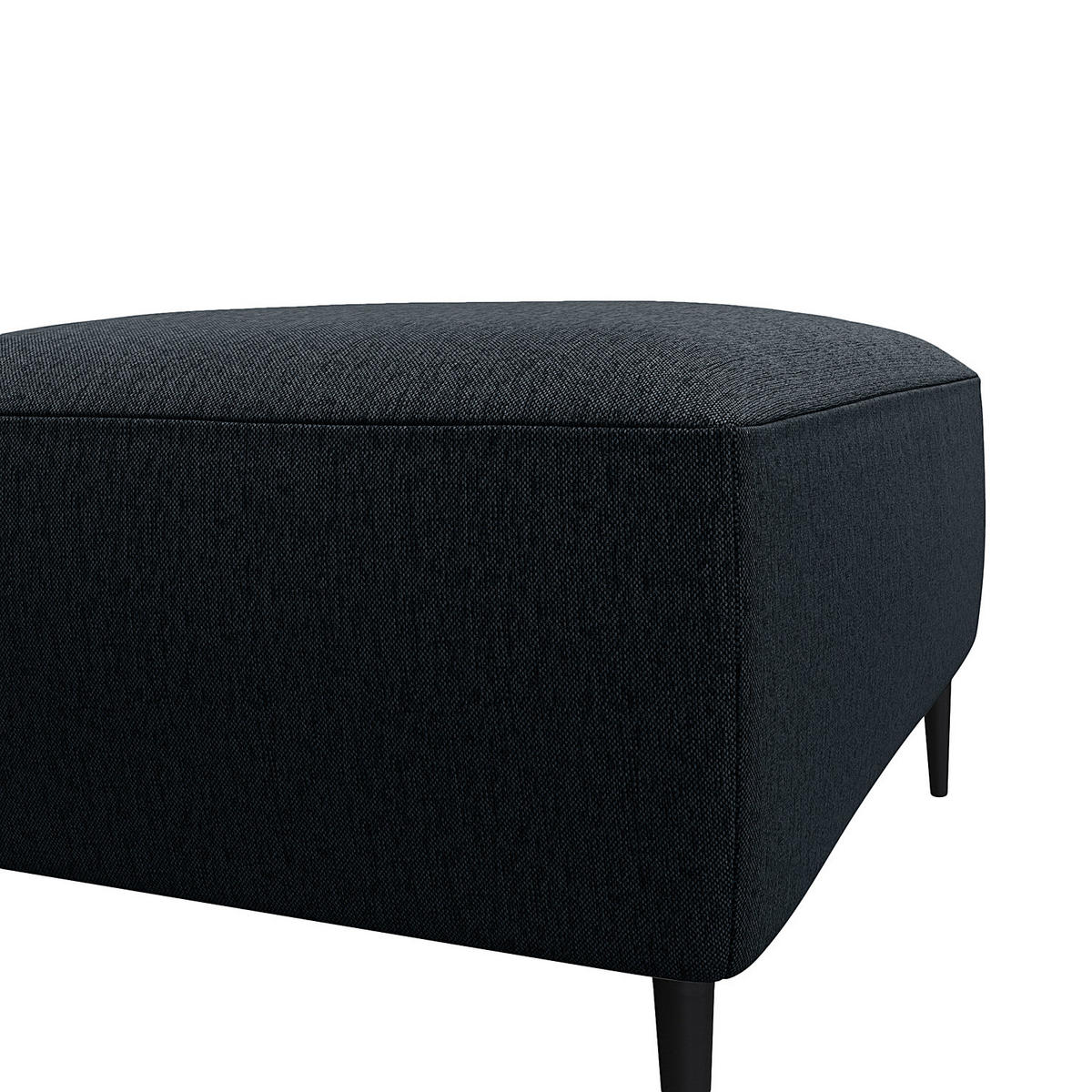 POLSTERHOCKER - Schwarz/Grau, Textil/Metall (90/45/60cm) - home24