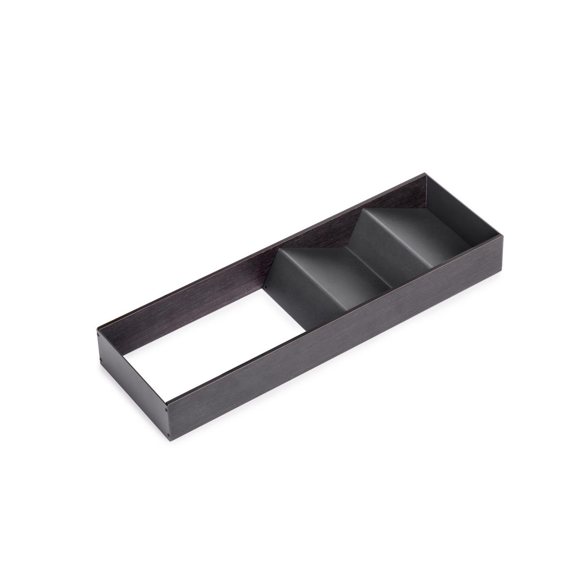 SCHUBLADENORGANISATOR Orderbox, 150x470mm, Stahl und Holz, Anthrazitgrau - Anthrazit, Metall (16/9/50.5cm) - EMUCA