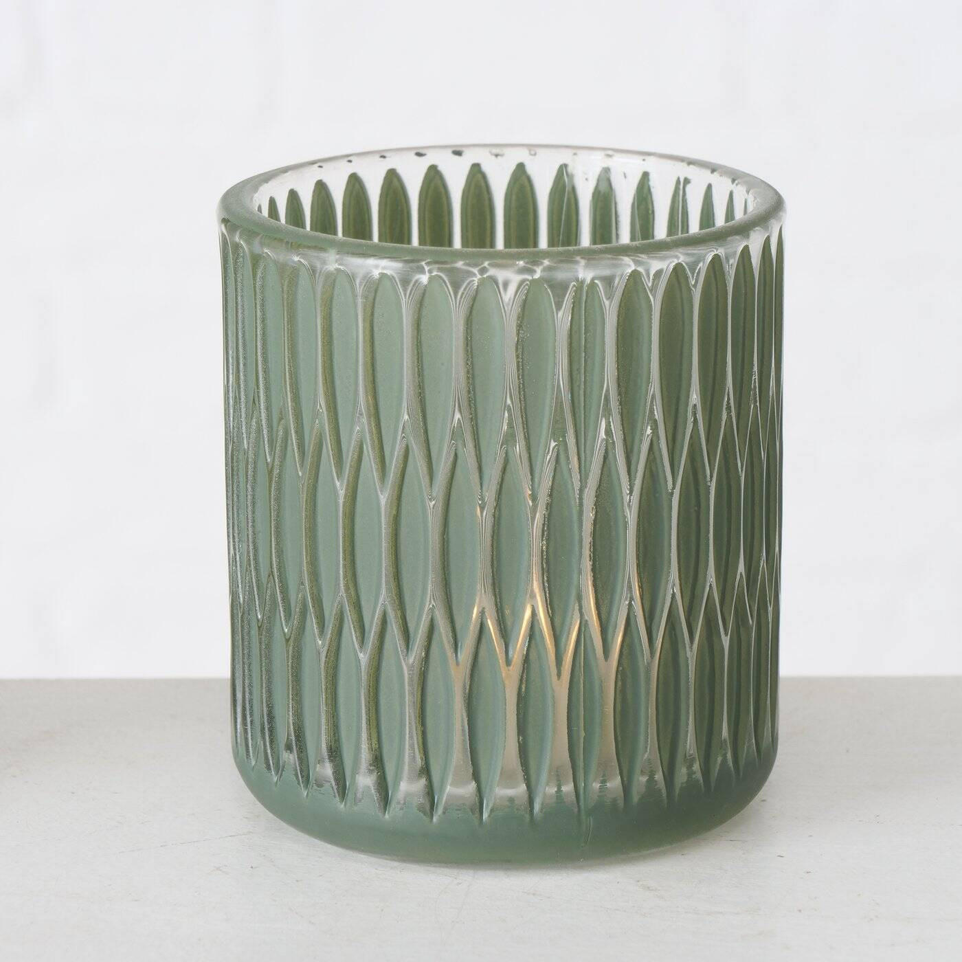 KERZENHALTER Dustin Mosaik Ø 8 cm - Grün, Glas (8/9/8cm) - Boltze Home
