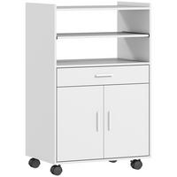 SERVIERWAGEN DE-38795 4 Rollen und viel Stauraum Weiß - Weiß, Holzwerkstoff (59/92/40cm) - ComfortXL