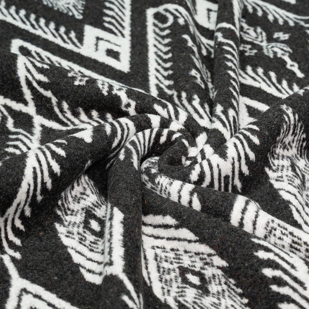 WOHNDECKE Merino 160 x 220 cm Boho Grey - Multicolor, Textil (160/220cm)