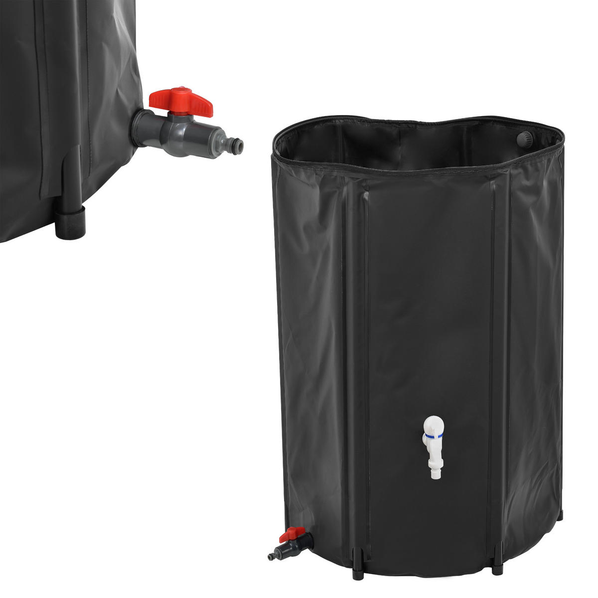 REGENTONNE - Schwarz, Kunststoff (60/88/60cm) - casa.pro