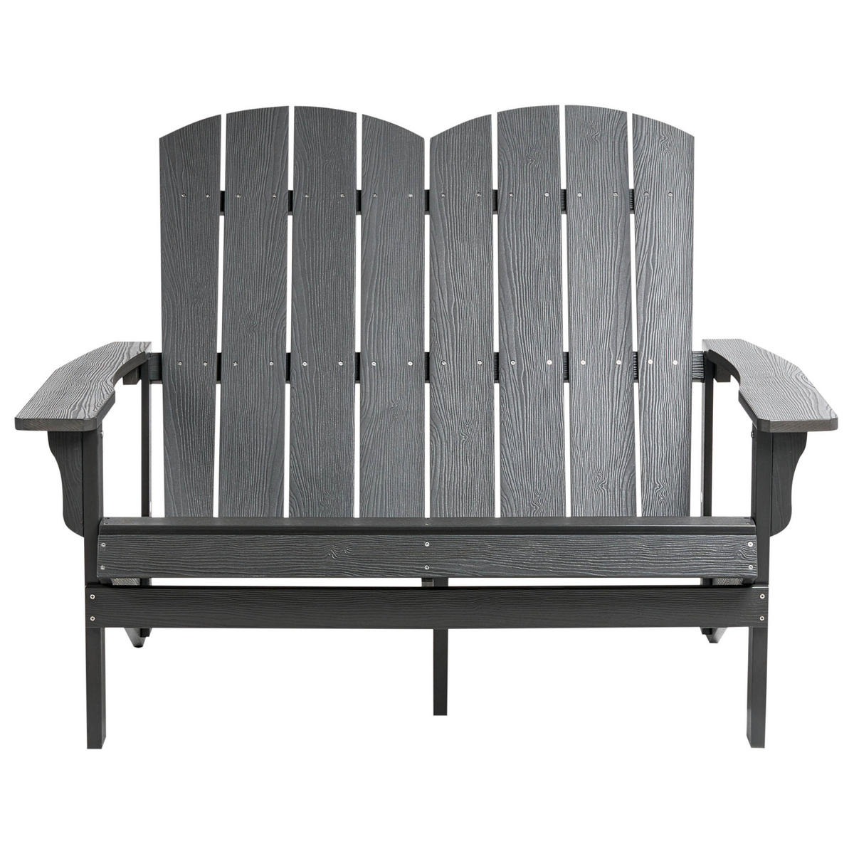 ZAHRADNÍ LAVICE 125 cm Tmavě šedá Adirondack - šedá/tmavě šedá, plast (125/91/73cm) - Beliani