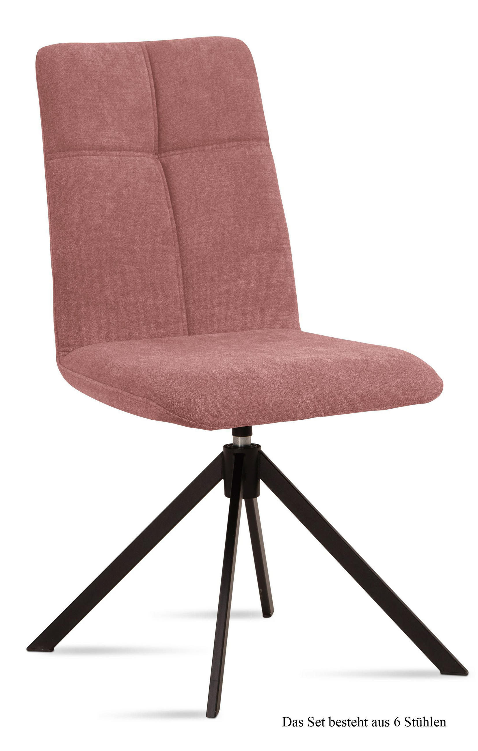 ESSZIMMERSTUHL drehbar (6er-Set) Debbie 47x92x60 Schwarz/Rosewood - Dunkelrosa/Schwarz, Kunststoff (60/92/47cm) - 58aufmkessel