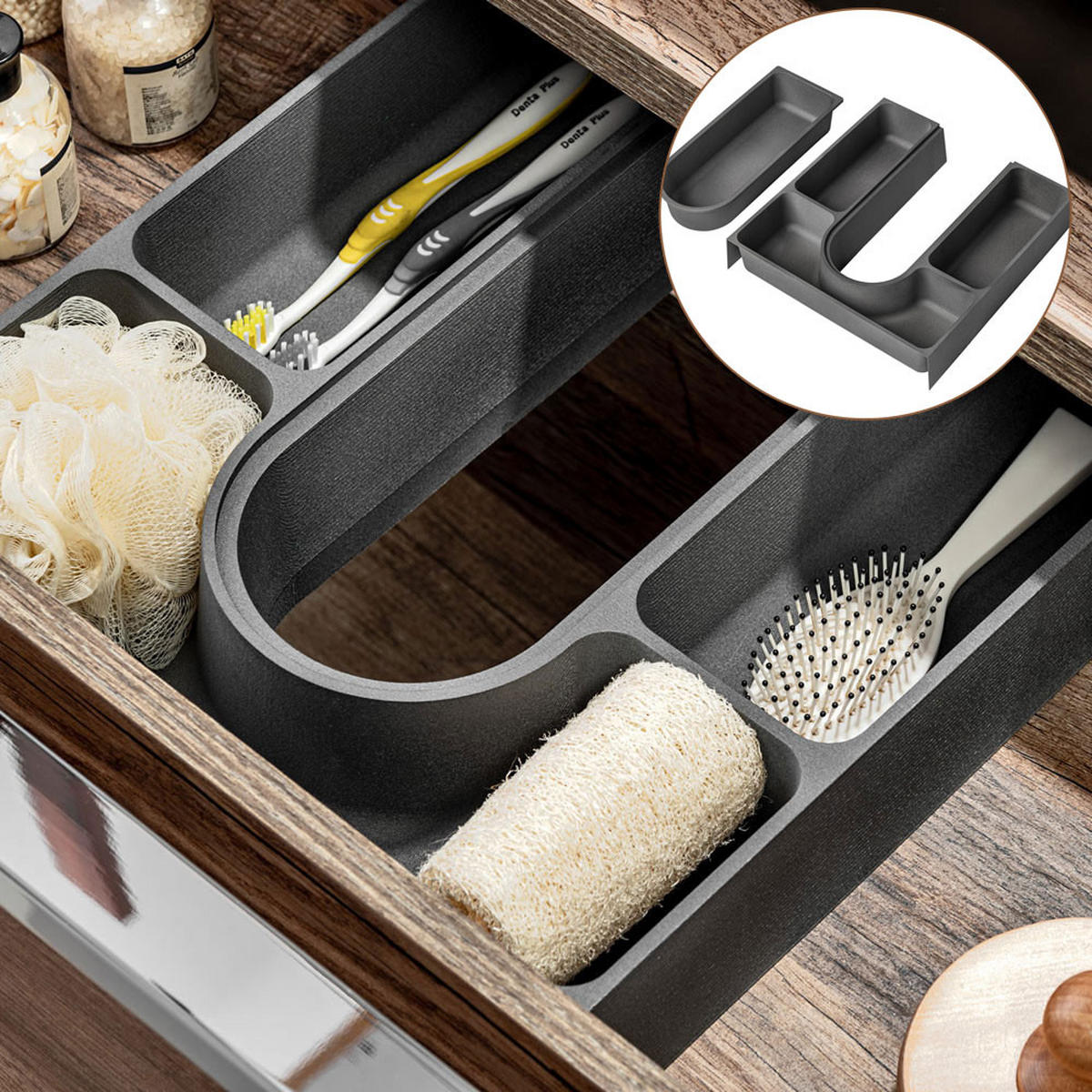 WASCHBECKENSCHRANK Puebla-56 - Braun, Holzwerkstoff (120/49/46cm) - Lomado