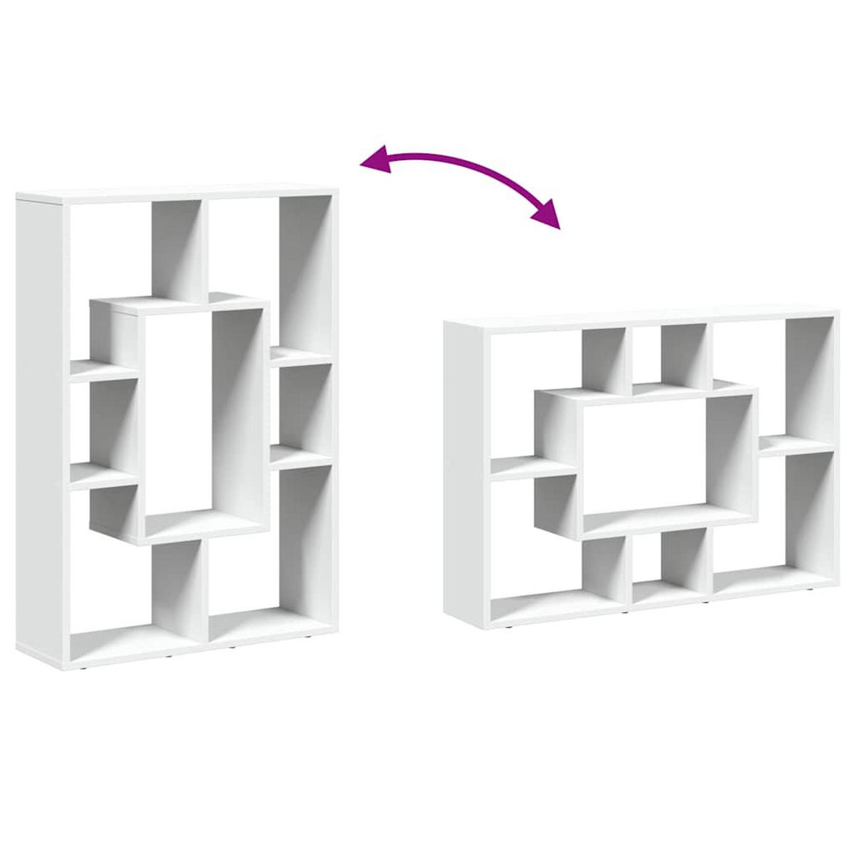 BÜCHERREGAL mit 7 Fächern 63/20/90 cm aus Holzwerkstoff Weiß - Weiß, Holz (63/90/20cm) - vidaXL