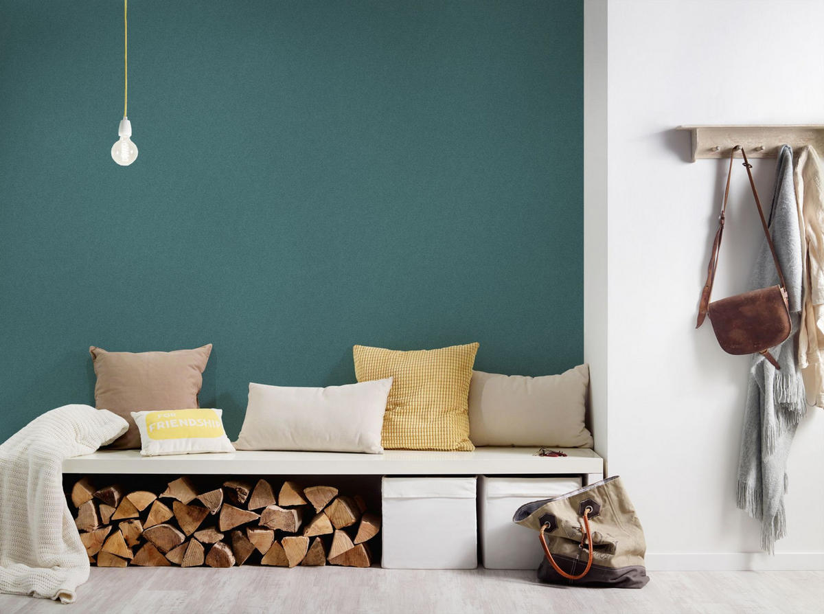 VLIESTAPETE Grün 53/1005 cm - Grün, Textil (53/1cm) - KUNSTLOFT