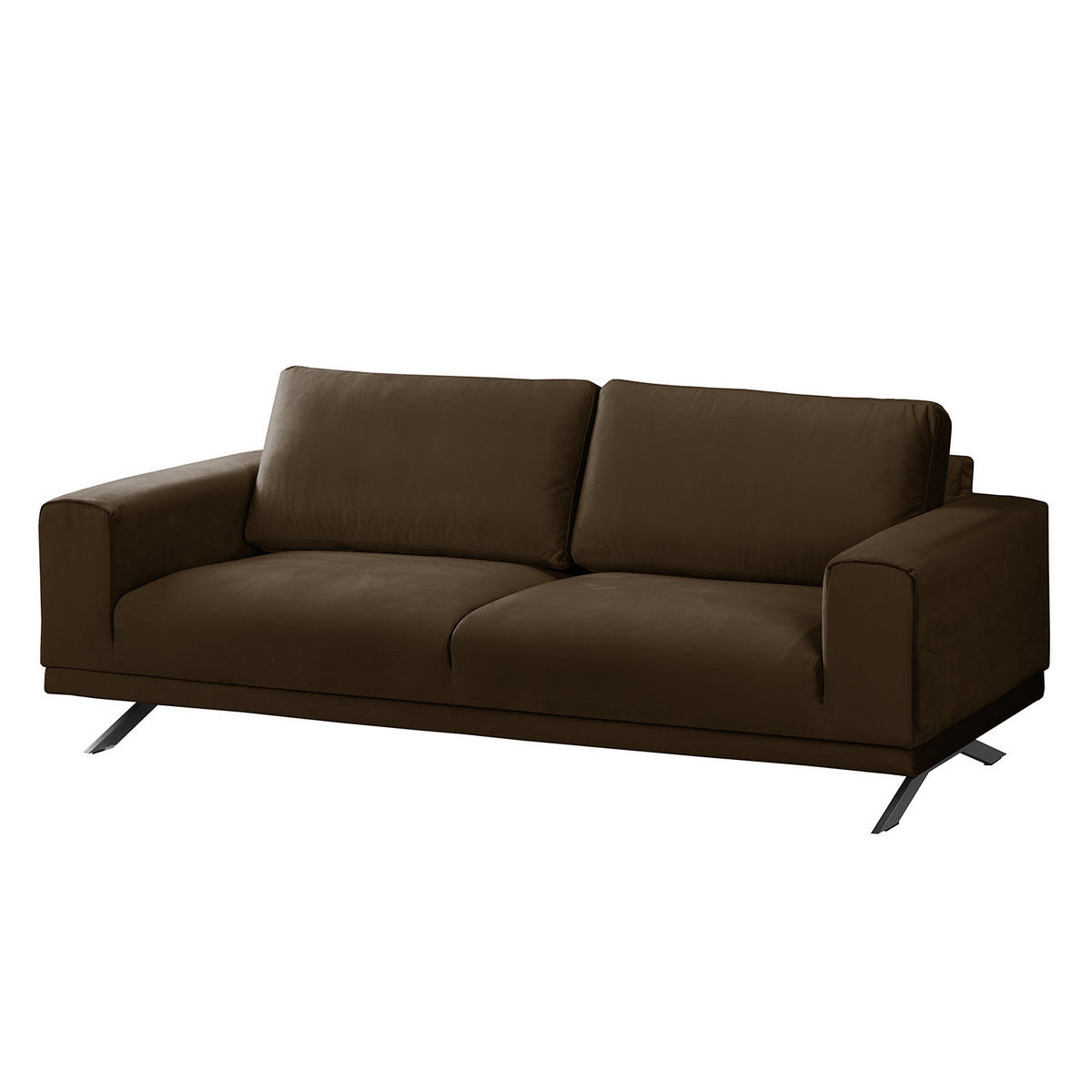 2,5-SITZER SOFA - Samt - Braun, Textil (216/81/89cm) - home24