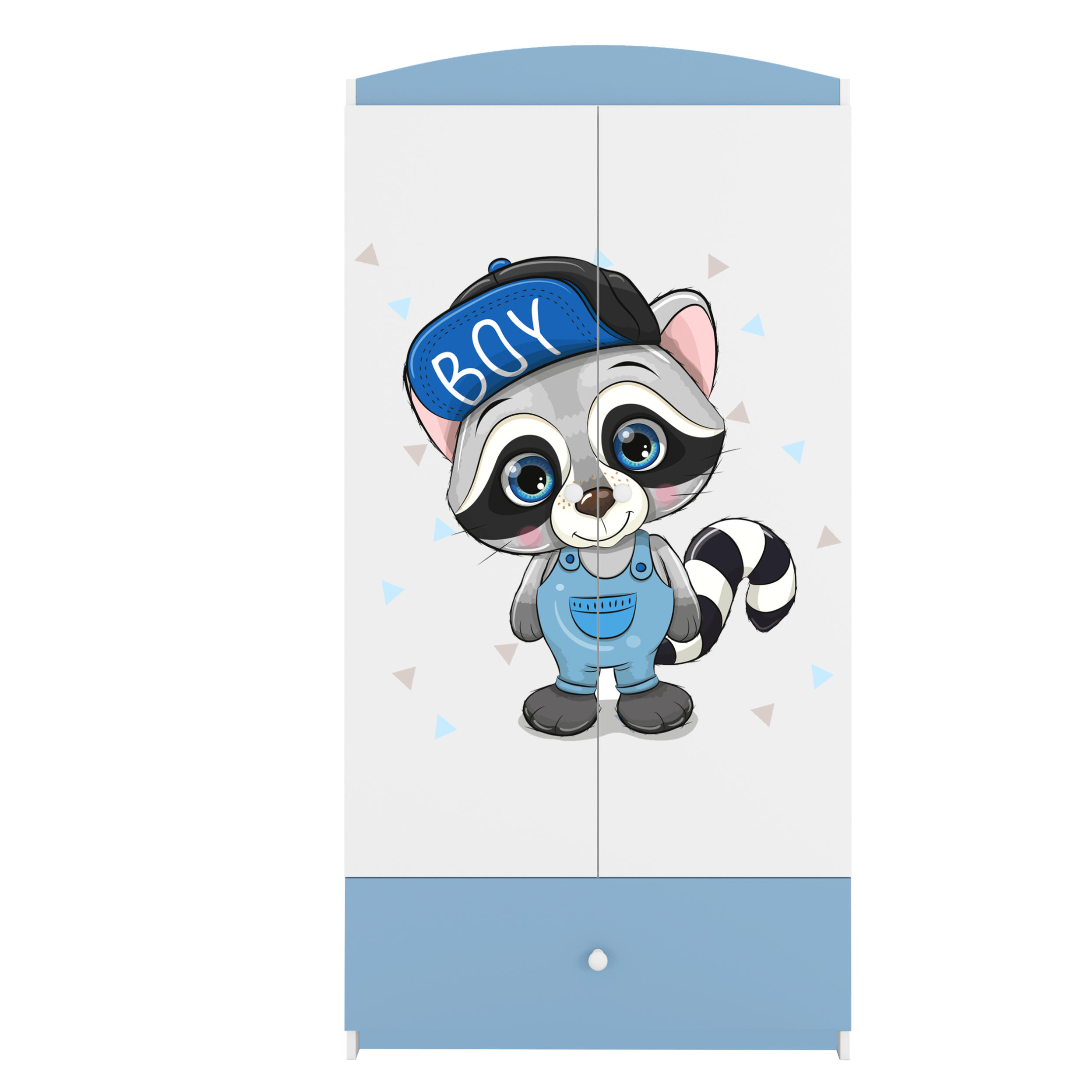 KINDERKLEIDERSCHRANK Waschbär - Blau, Holzwerkstoff (90/175/52cm) - RAUMHIRSCH FURNITURE