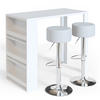 BARTISCH-SET Weiß 57 x 117 cm mit 2 Barhockern - Weiß, Holzwerkstoff (57/106/117cm) - Vicco