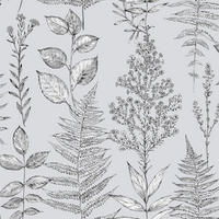 VLIESTAPETE Botanic Mix - Grau, Papier/Kunststoff (52/1000cm) - Superfresco Easy