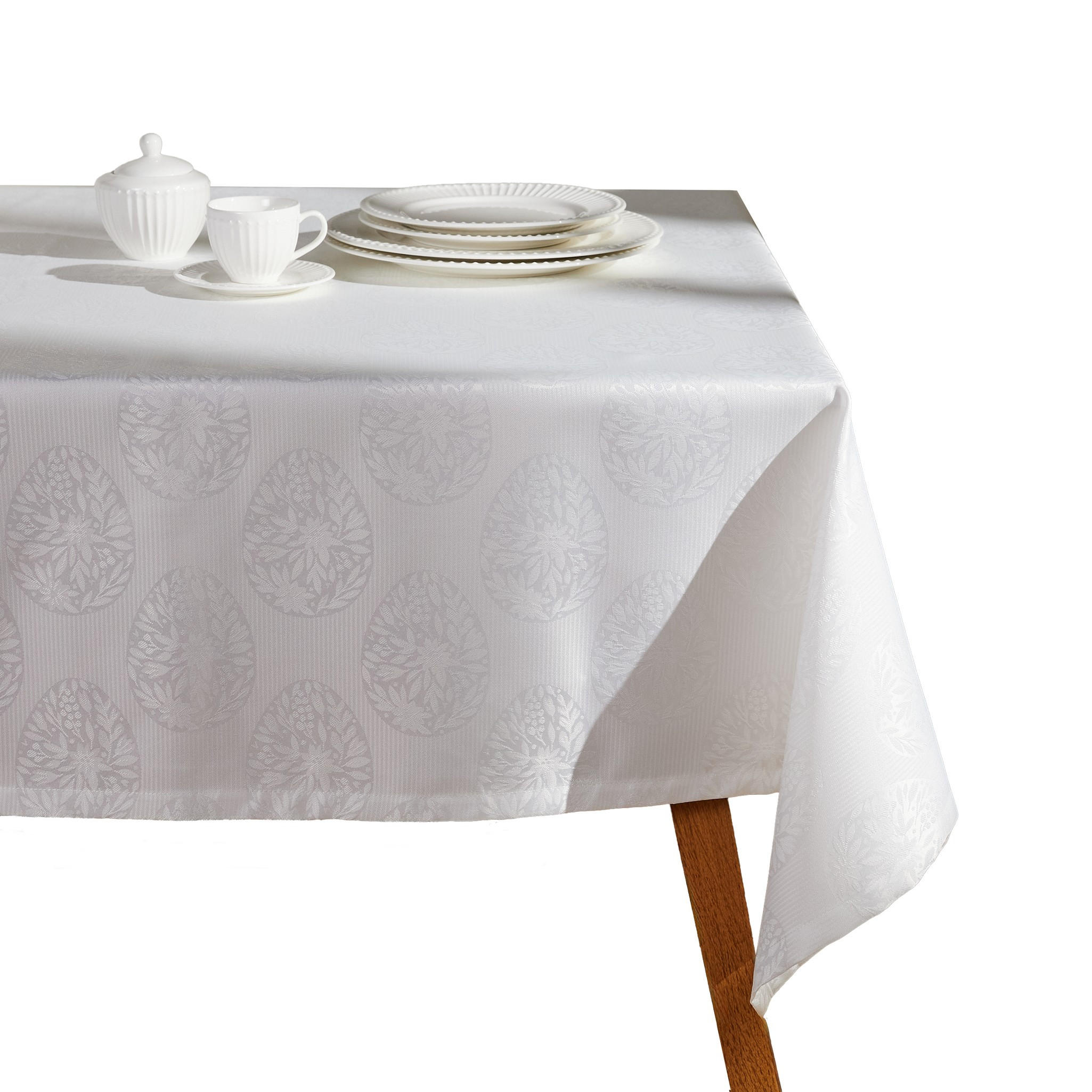 TISCHDECKE Lumic - Weiß, Textil (180/130/1cm) - home&you