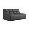 2-SITZER-SOFA Kunstleder Grau - Beige/Schwarz, Leder/Kunststoff (160/75/93cm) - Makamii