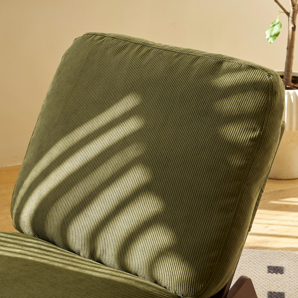 HOUPACÍ KŘESLO látkové zelené, dřevo, kluzné křeslo, moderní - zelená barva, textil (90/71.9/61.5cm) - Urban Meuble