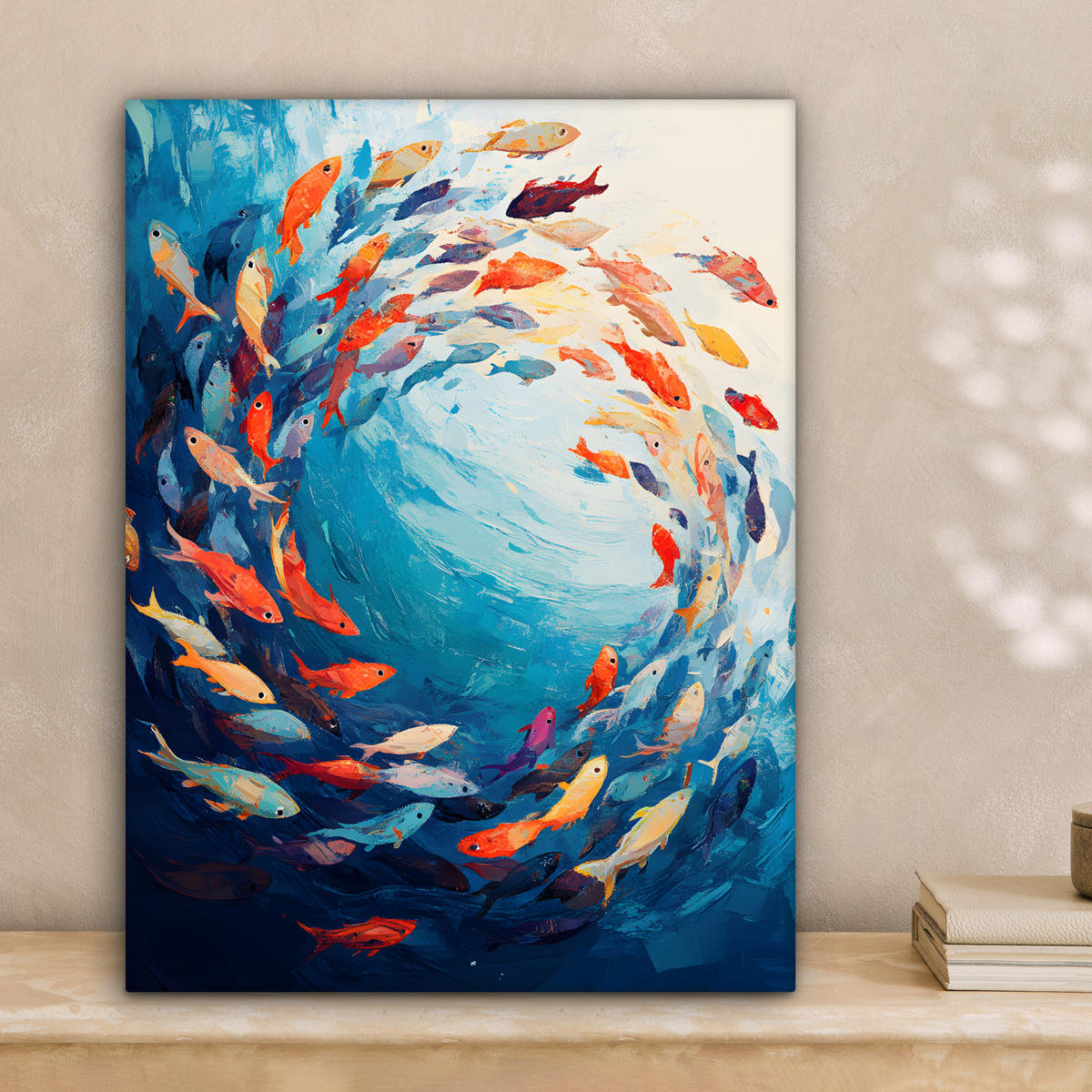 LEINWANDBILD Meer - Fische - Bunt - Dynamisch 30x40 cm - Hellblau, Textil (30/40cm) - MuchoWow