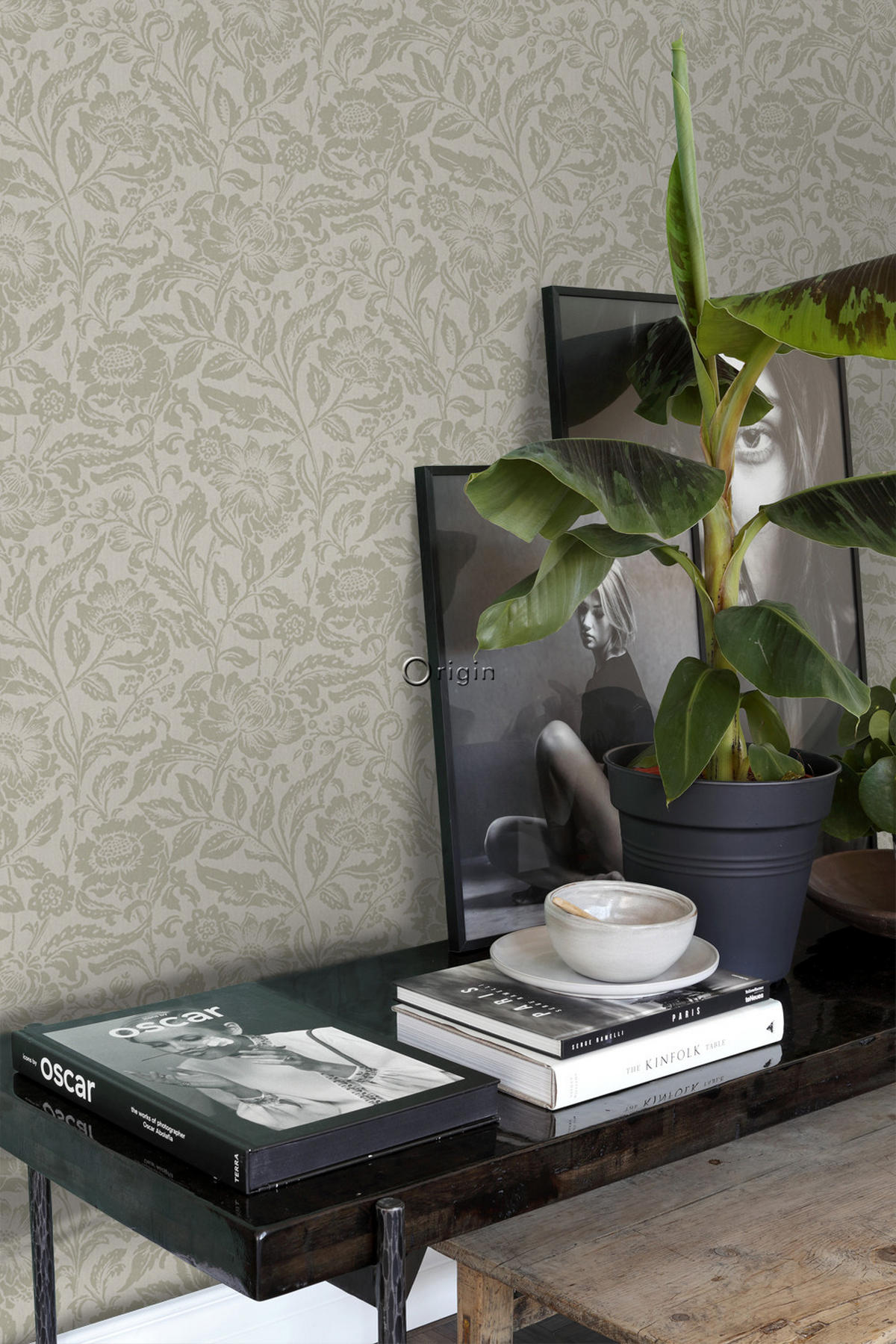 TAPETE Blumen 53 cm x 10.05 m - Braun, Papier (53/1000cm) - Origin Wallcoverings