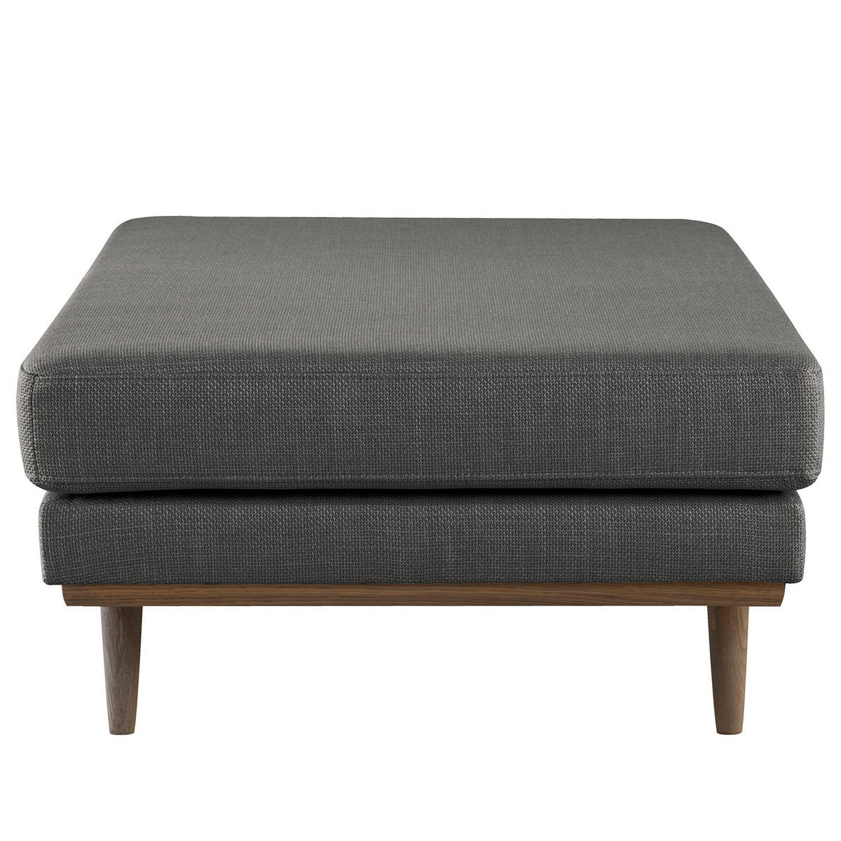 POLSTERHOCKER - Eichefarben/Dunkelgrau, Eichenholz/Textil (85/43/60cm) - home24