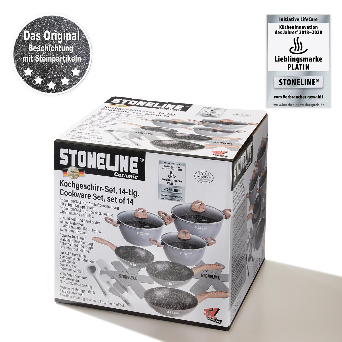 KOCHGESCHIRR-SET 14-TEILIG - Grau, Metall - Stoneline