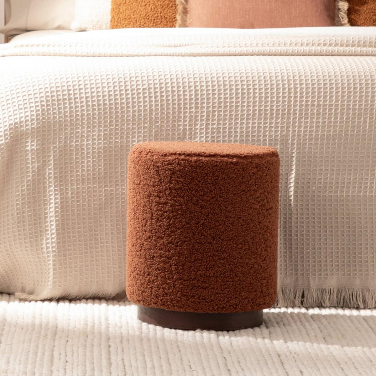 POUF Arles Terrakotta / Orange 35 cm x 42 cm - Terracotta, Textil (35/42/35cm)