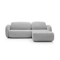 ECKSOFA OLIO L-Form Schlaffunktion mit Bettkasten, lose Rückenkissen, freistehend, RECHTS 248x174 cm Grey - Hellgrau, Holz/Textil (248/174cm) - DomoHome