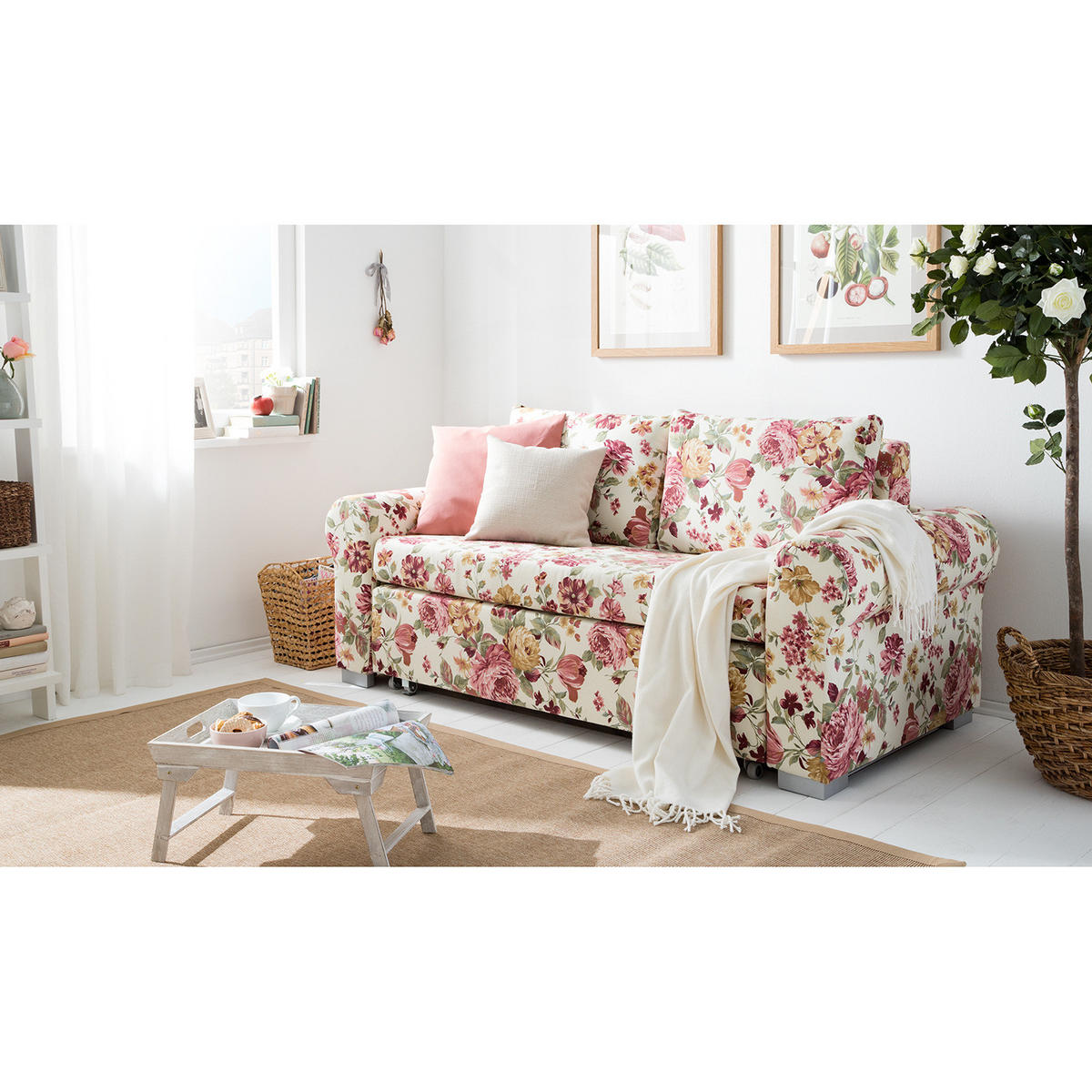 SCHLAFSOFA - Beige, Textil (184/90/90cm) - home24
