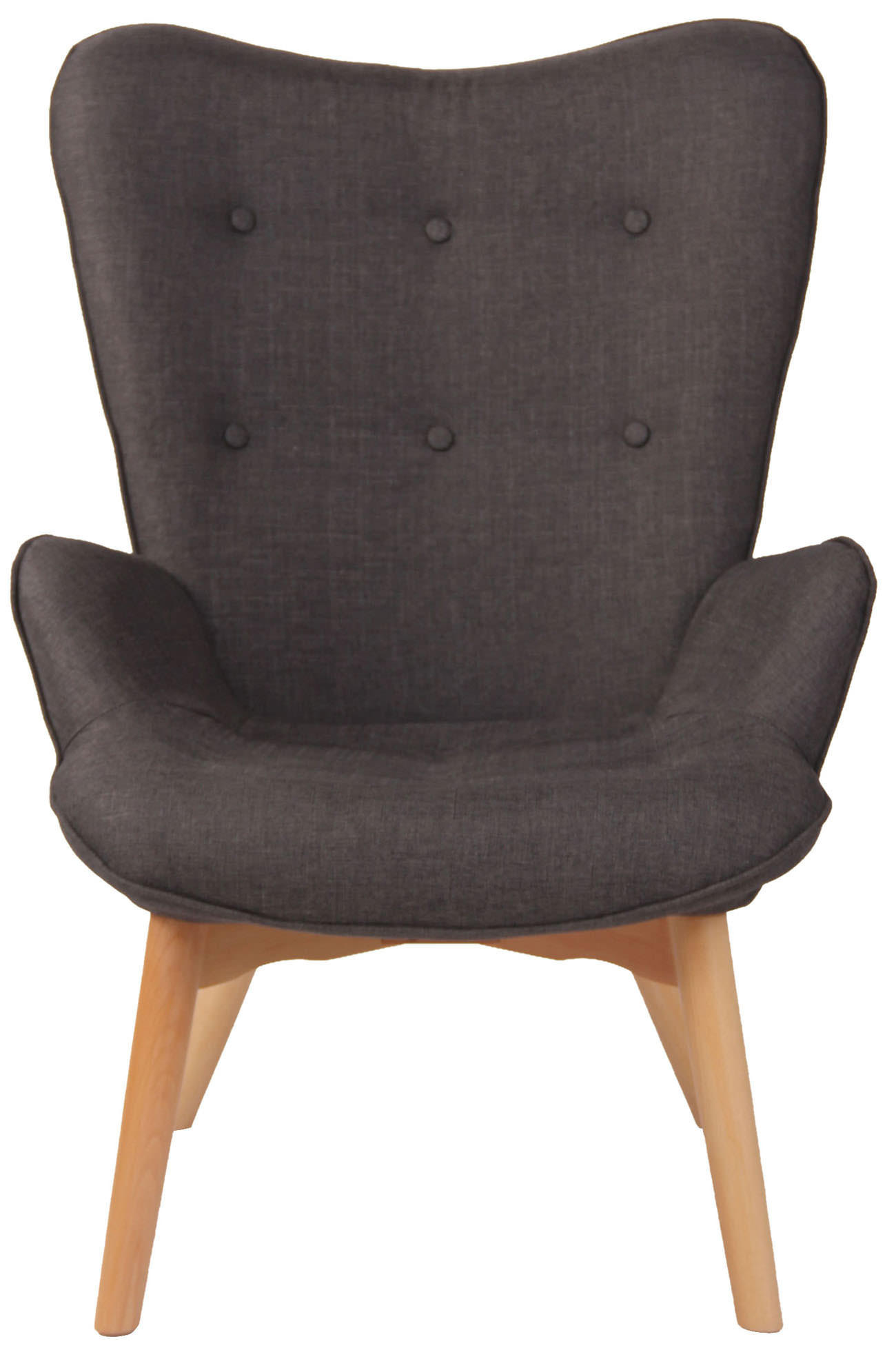 SESSEL Stoff dunkelgrau - Dunkelgrau, Holz/Textil (71/100/77cm) - CLP