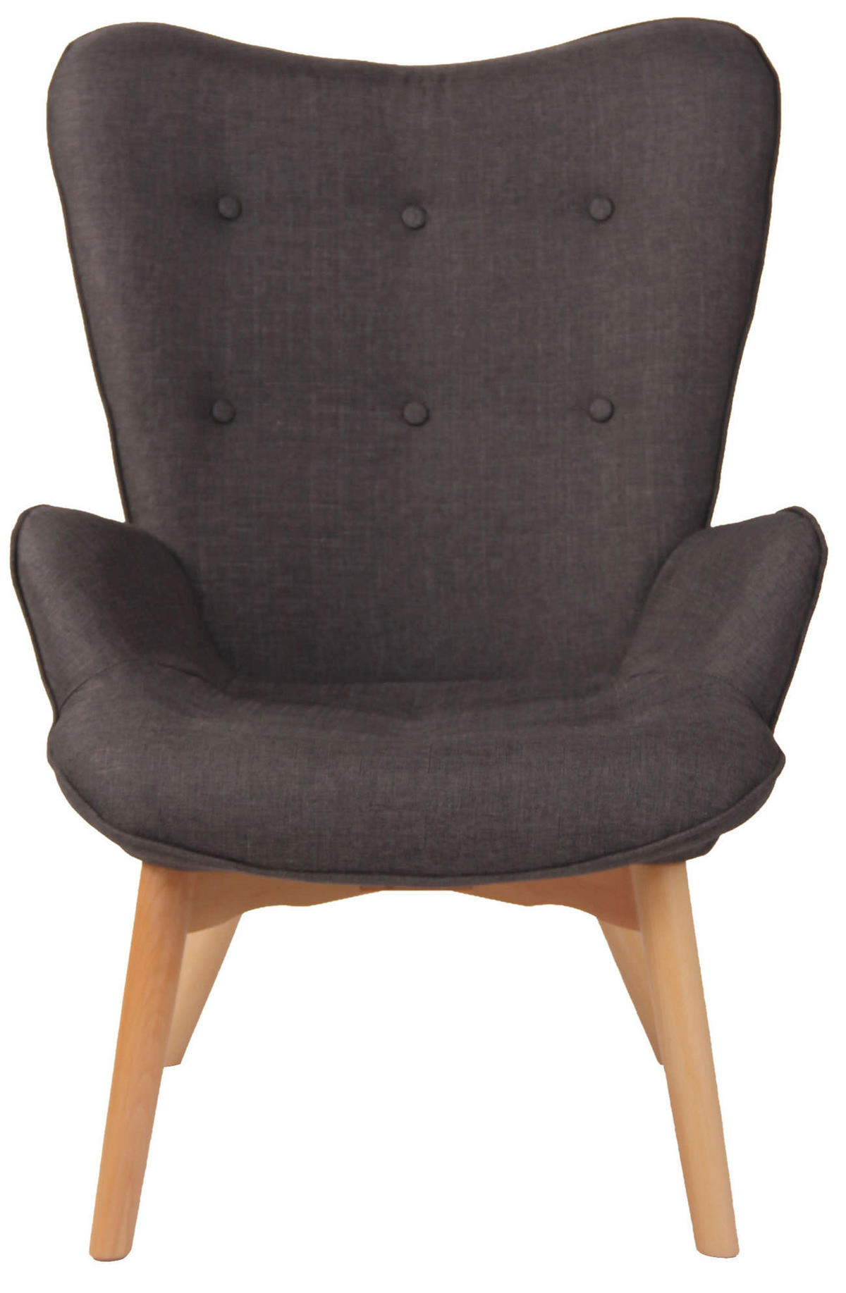 SESSEL Stoff dunkelgrau - Dunkelgrau, Holz/Textil (71/100/77cm) - CLP