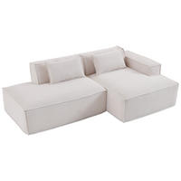 ECKSOFA Polyester Beige mit Kissen - Beige, Textil (235/129cm) - WISHDOR