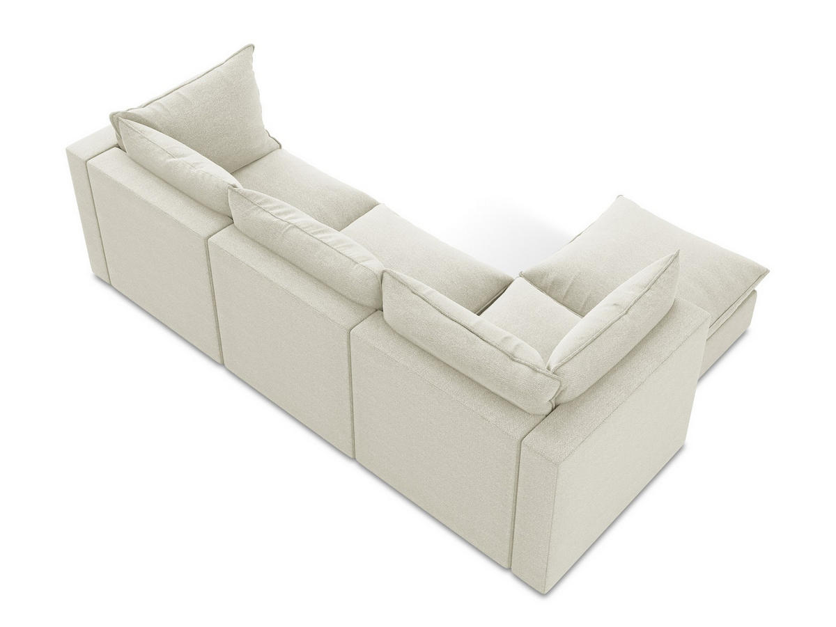 POUF Chenille Stoff Orange - Terracotta/Schwarz, Holzwerkstoff/Kunststoff (87/46/87cm) - Makamii