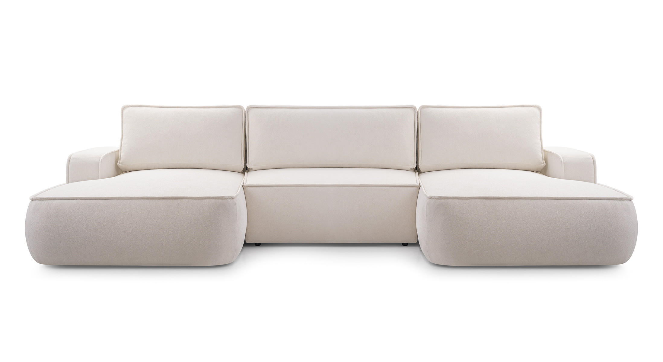 WOHNLANDSCHAFT Monos-U Beige Boucle - Beige, Textil (364/87/168cm) - Luxkor24