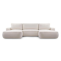 WOHNLANDSCHAFT Monos-U Beige Boucle - Beige, Textil (364/87/168cm) - Luxkor24