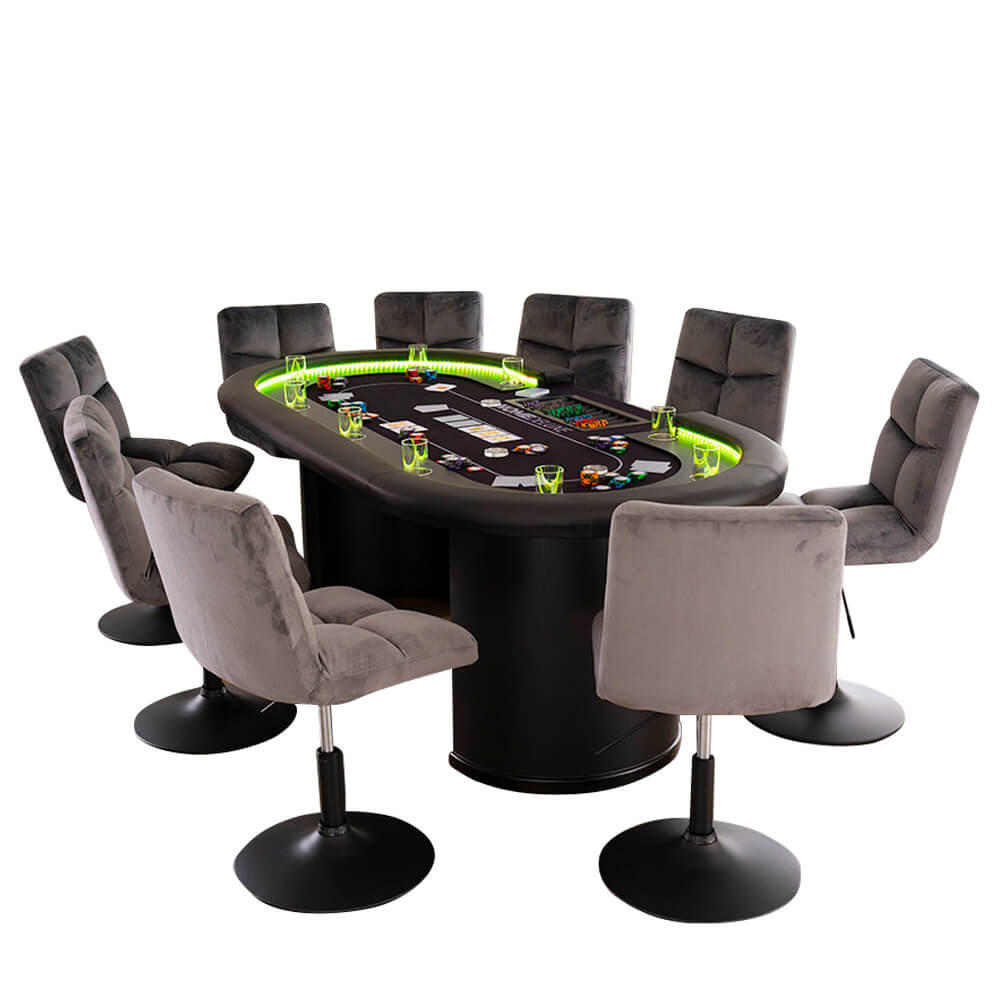 Home Deluxe Pokertisch Schwarz 106x215 cm