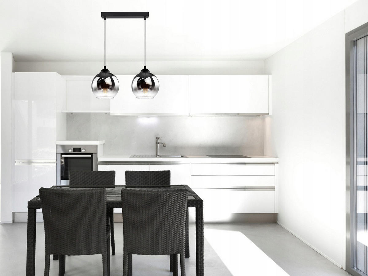 PENDELLEUCHTE MASUR - Transparent/Anthrazit, Glas/Metall (15/40/80cm) - kiki design
