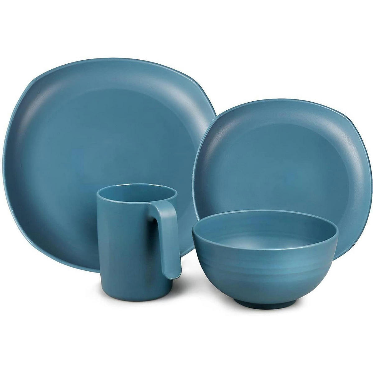 KOMBISERVICE 16-teiliges Set PP bruchfest für 4 Personen - Multicolor, Kunststoff (24/7.6/24cm)