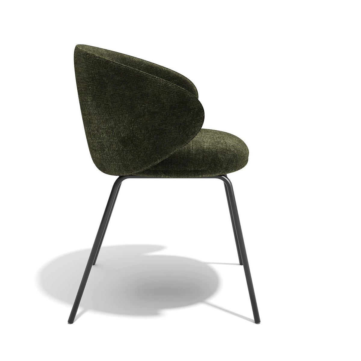 ESSZIMMERSTUHL Texturierter Samt Khakigrün 53.5cm - Grün, Textil (53.5/75/54cm) - Sia Home