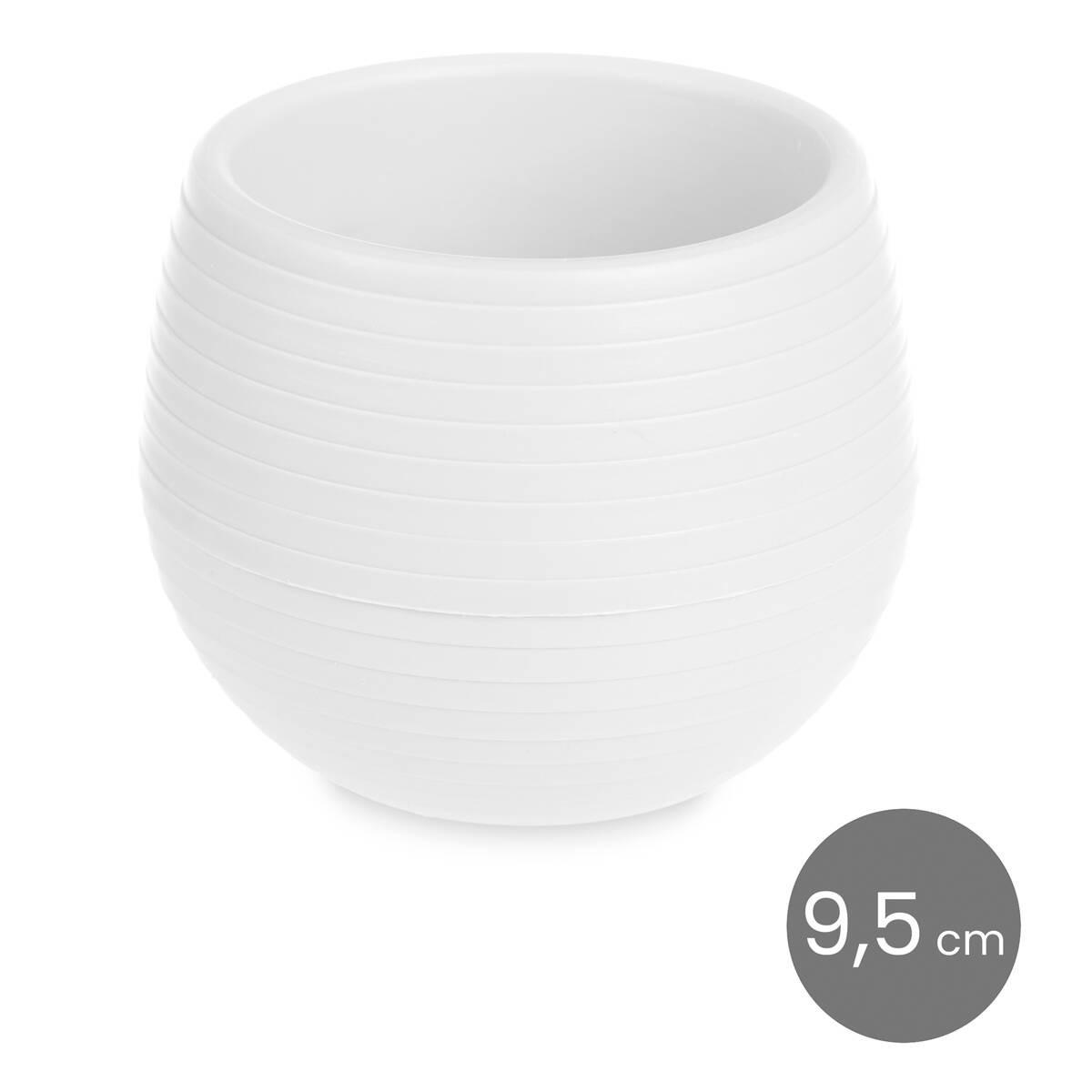 BLUMENTOPF Selbstbewässernd Kunststoff 10 cm Ø 3er-Set - Weiß, Kunststoff (10/10cm)