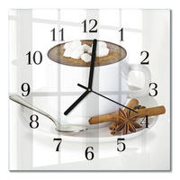 WANDUHR 30x30 cm - Schokolade - Weiß, Glas (30/30/0.4cm) - TULUP